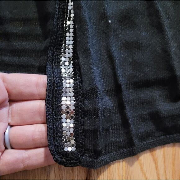 Anne Klein Linen Blend Cardigan with Bling Details 0X - Picture 2 of 6